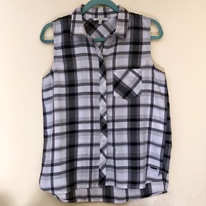 Calvin Klein Jeans Black and White Button Down Top